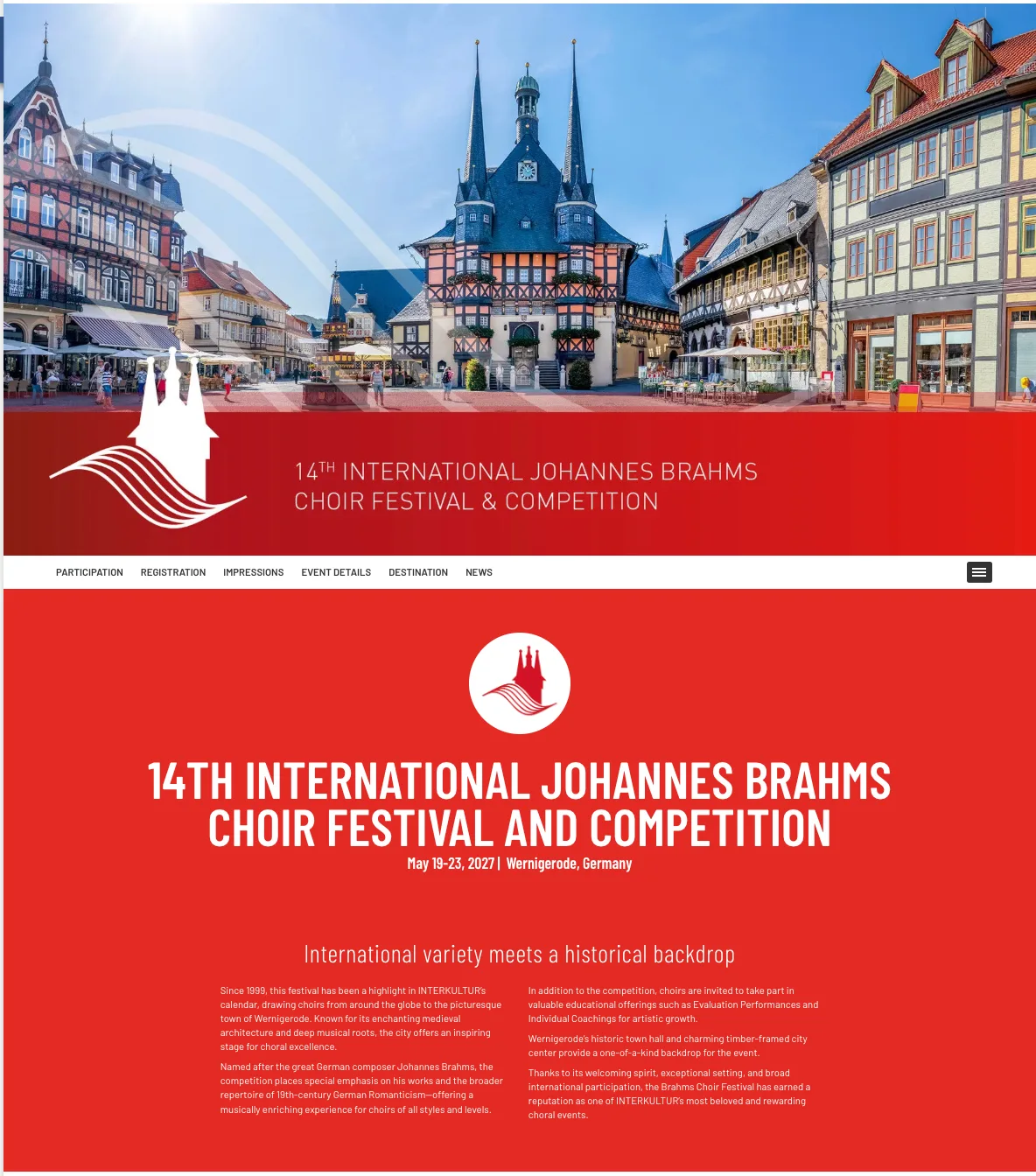 Poster 14th International Johannes Brahms Choir Festival and Competition 2027