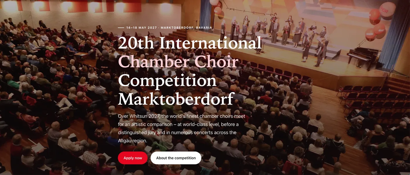 Poster 20th International Chamber Choir Competition Marktoberdorf 2027